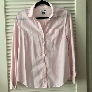 Old Navy pale pink linen button down